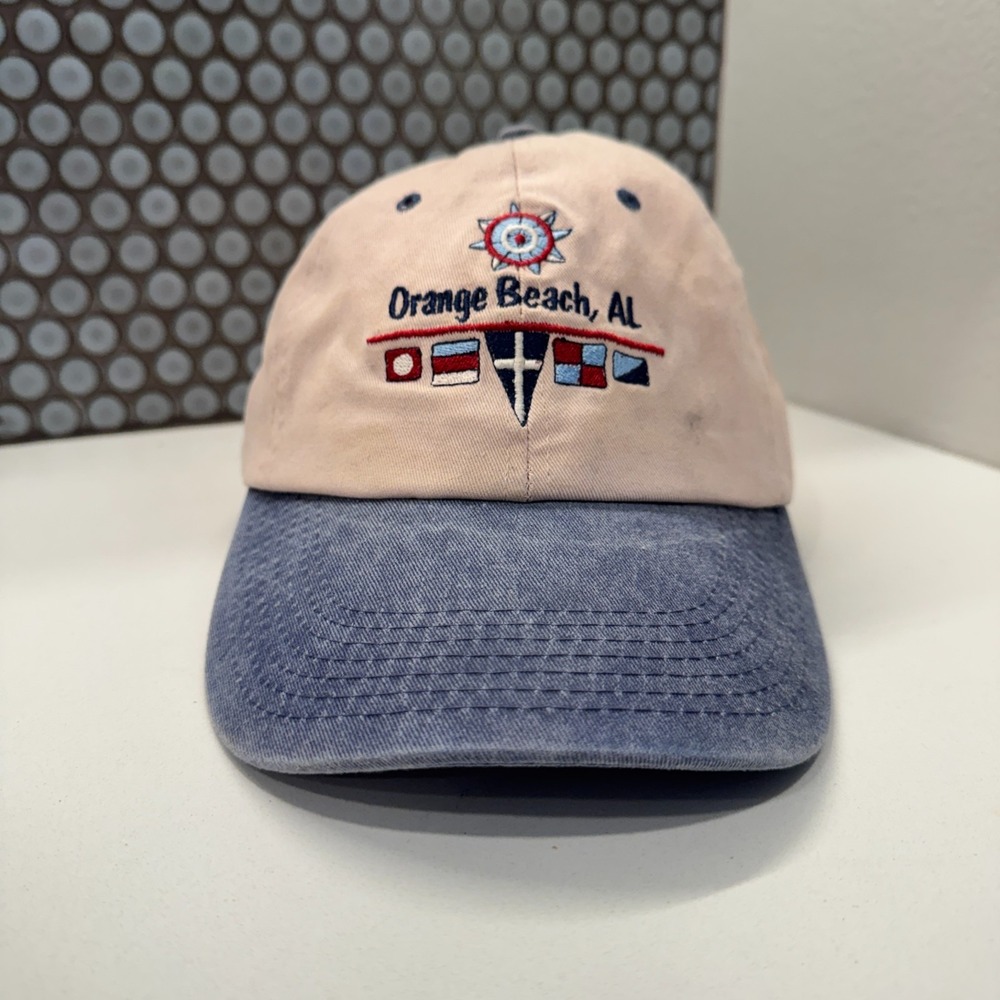 Orange Beach Alabama Hat Cap Strap Back Baseball Adjustable Blue Surf Style OSFA
